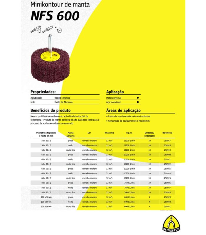 Klingspor Vliesmopstift NFS 600 80 X 50 X 6 Mm Mittel