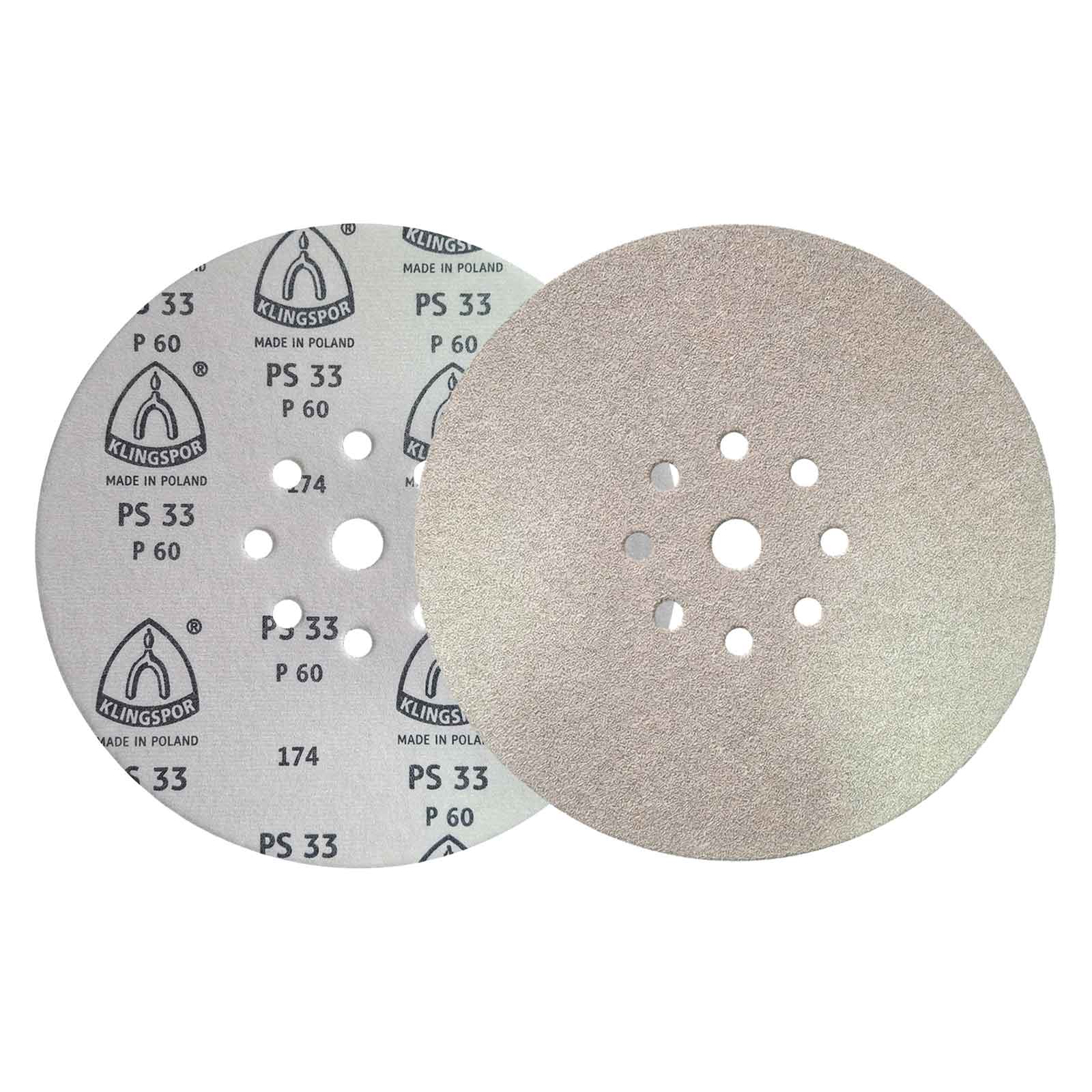 Disco de Lixa 225mm Klingspor PS33 P60 para Lixadeira Girafa 9″ Teto e Parede - Imagem 5