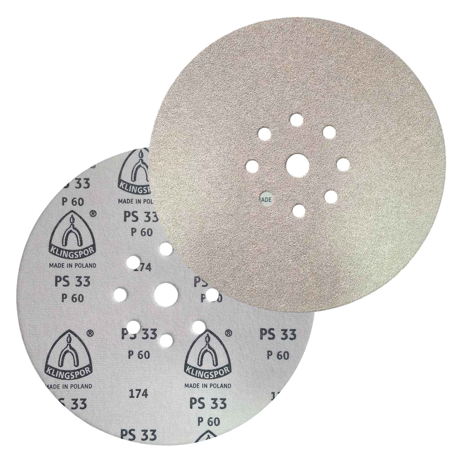 Disco de Lixa 225mm Klingspor PS33 P60 para Lixadeira Girafa 9″ Teto e Parede - Imagem 7