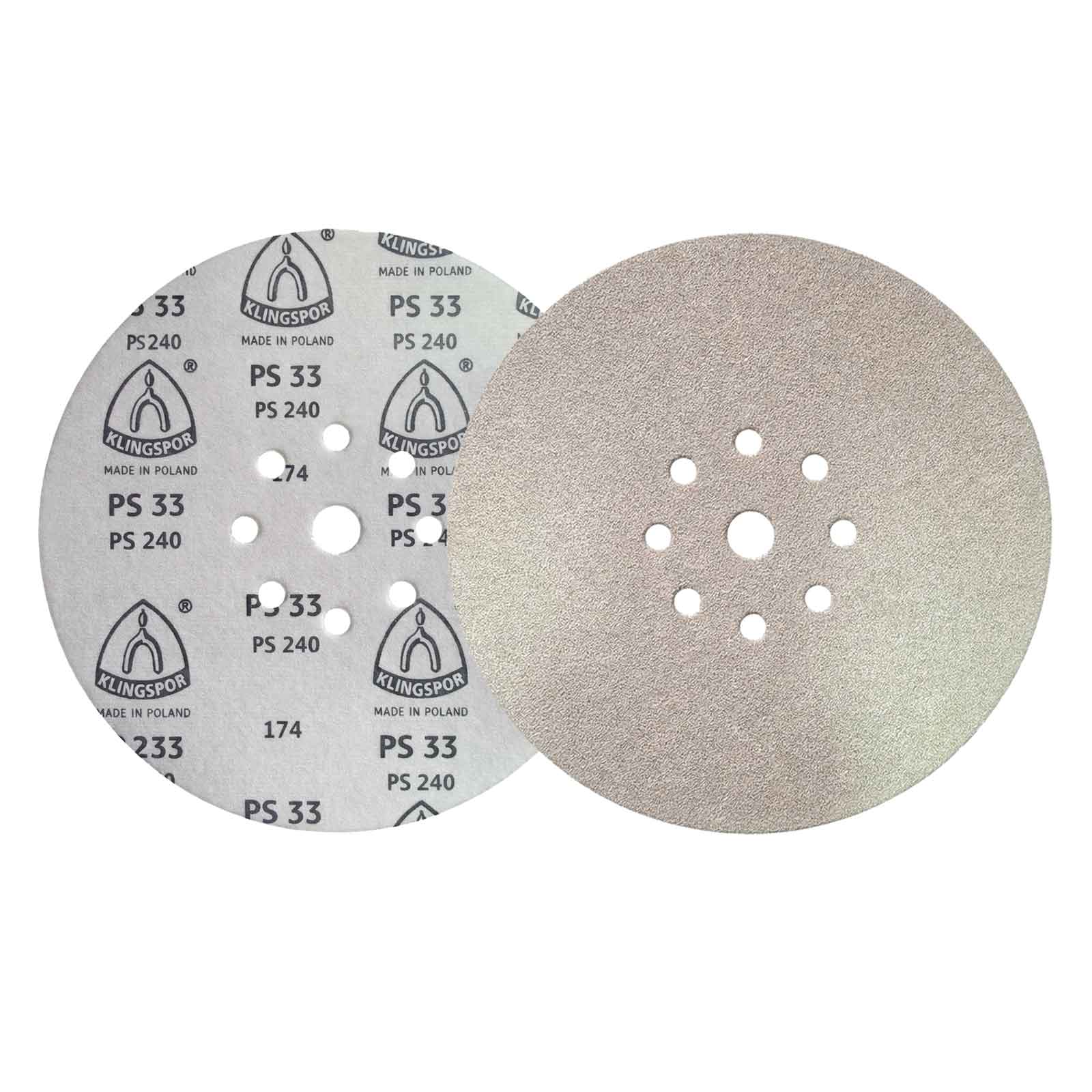 Disco de Lixa 225mm Klingspor PS33 P240 para Lixadeira Girafa 9″ Teto e Parede - Imagem 5