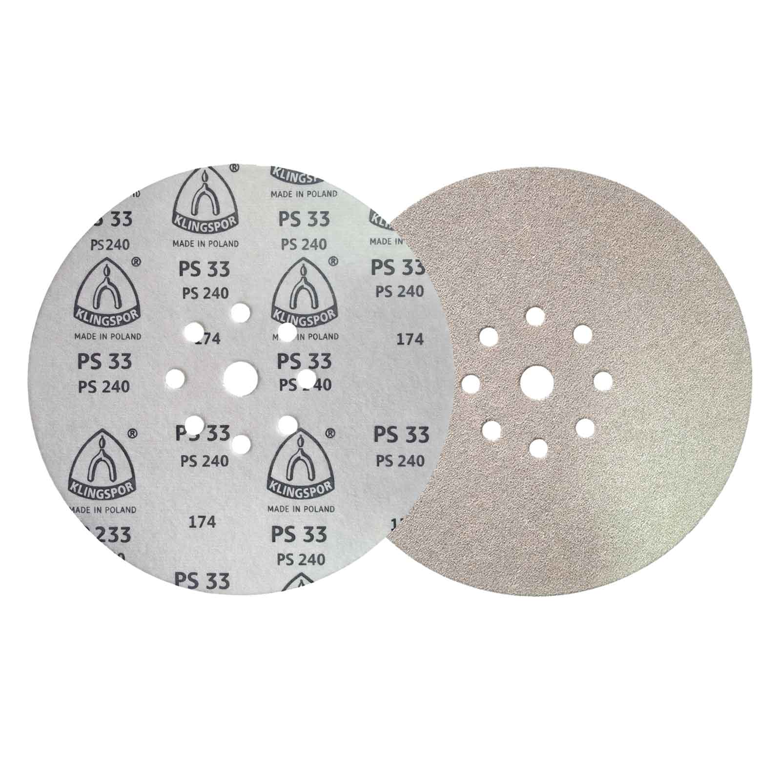 Disco de Lixa 225mm Klingspor PS33 P240 para Lixadeira Girafa 9″ Teto e Parede - Imagem 6