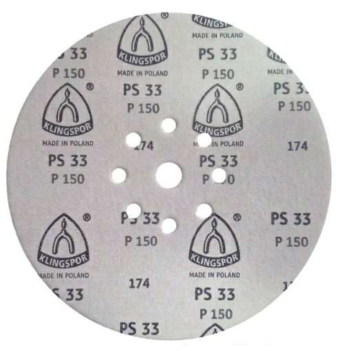 Disco de Lixa 225mm Klingspor PS33 P150 para Lixadeira Girafa 9″ Teto e Parede - Imagem 4