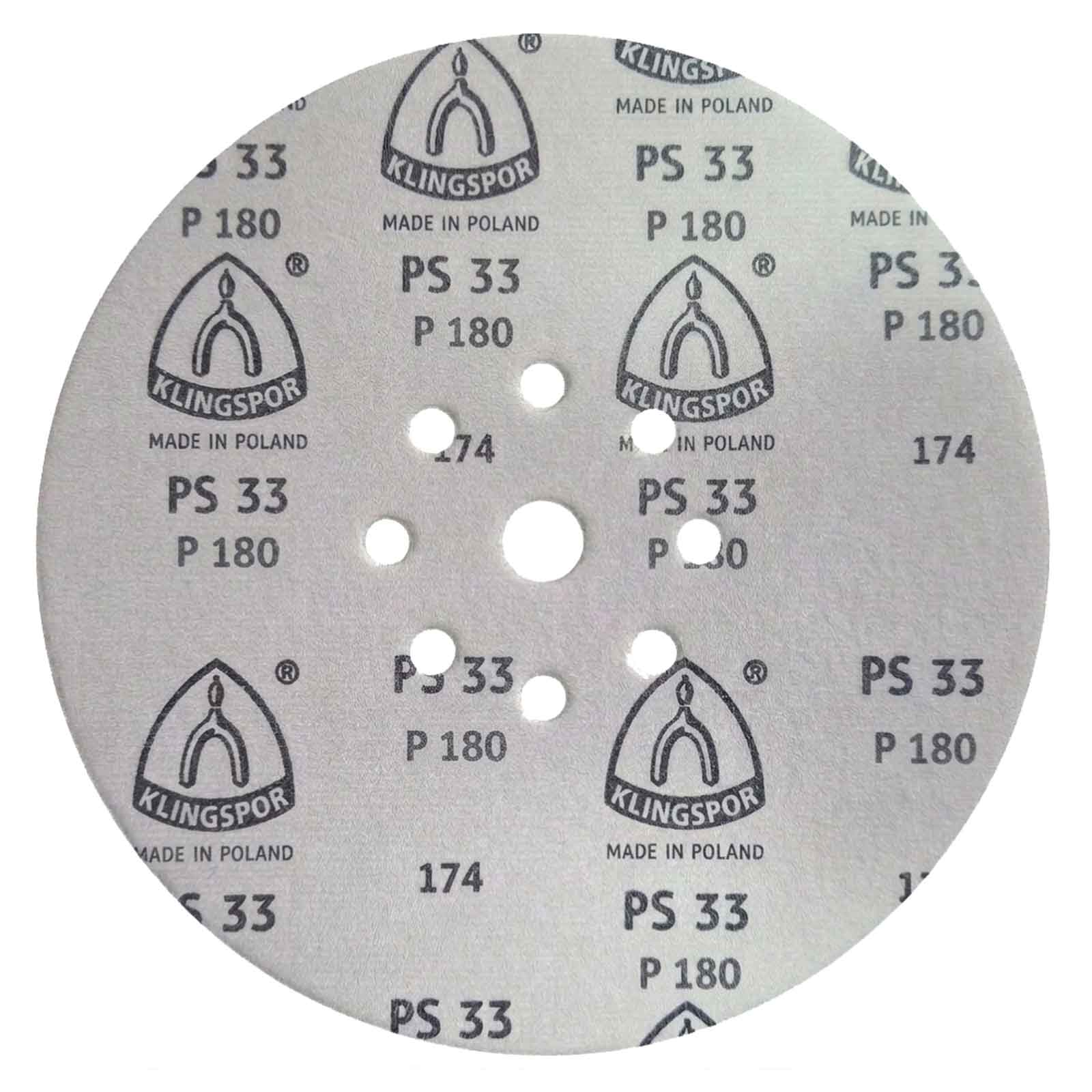 Disco de Lixa 225mm Klingspor PS33 P180 para Lixadeira Girafa 9″ Teto e Parede - Imagem 4