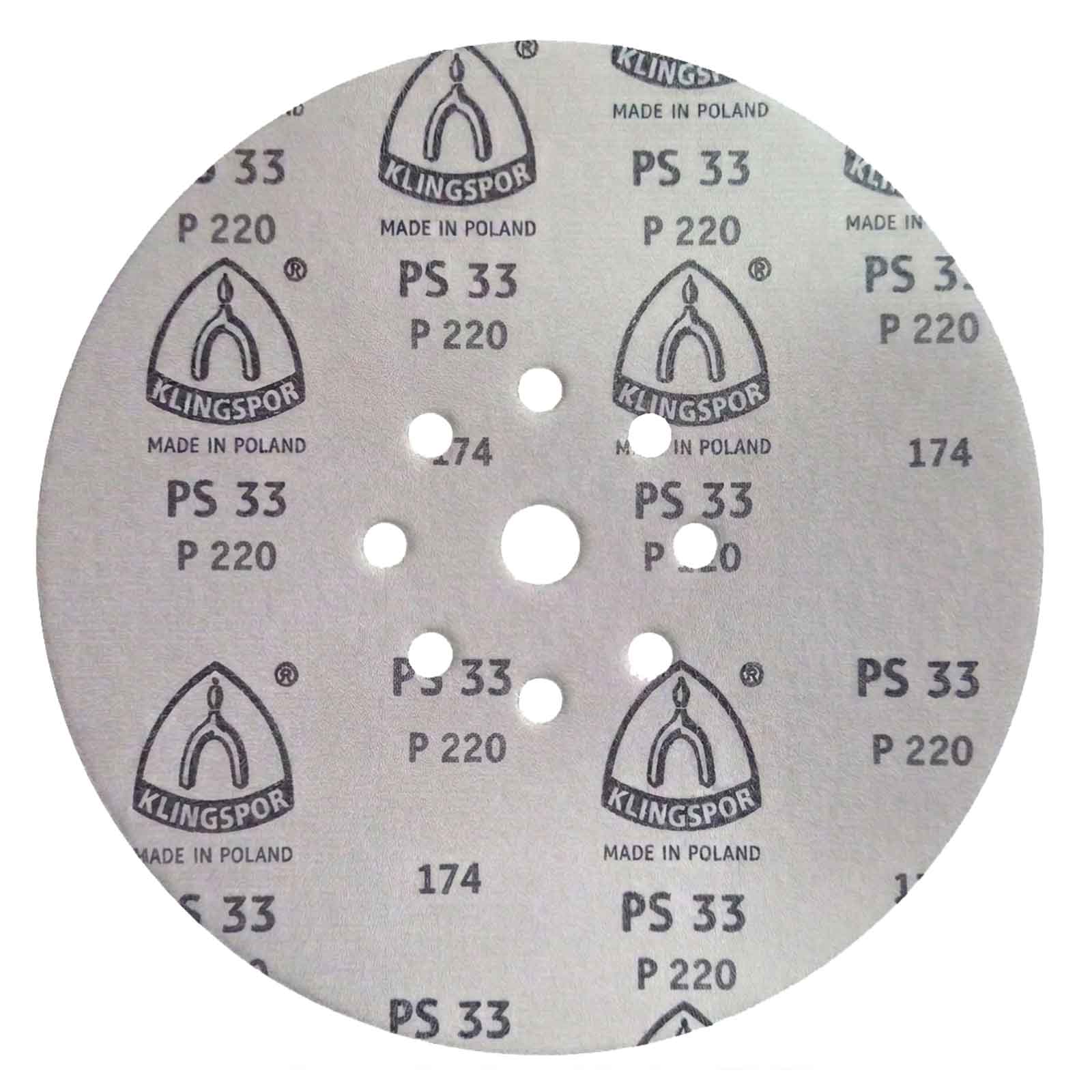 Disco de Lixa 225mm Klingspor PS33 P220 para Lixadeira Girafa 9″ Teto e Parede - Imagem 4