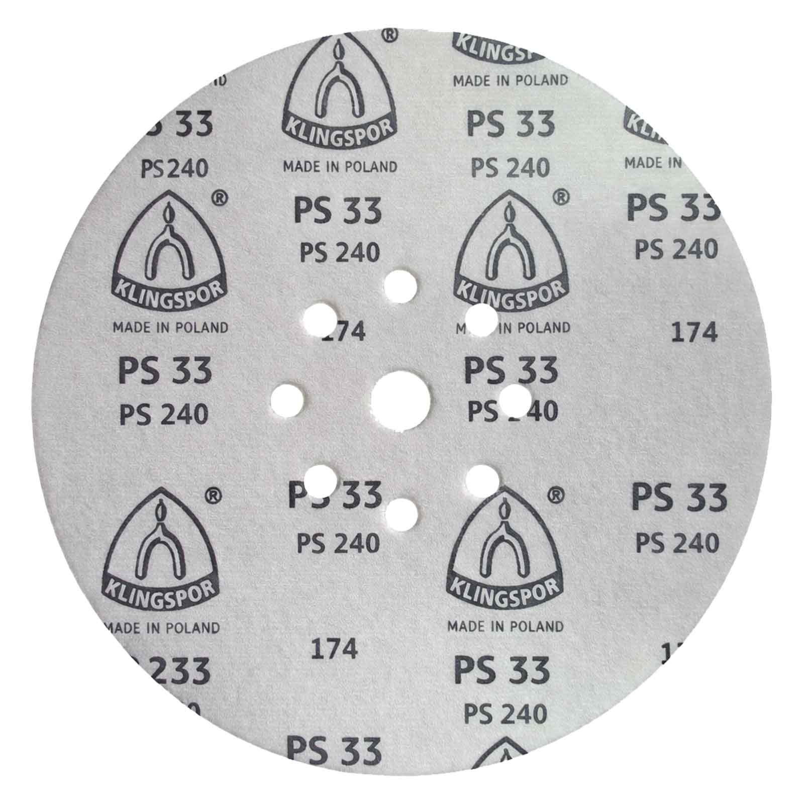 Disco de Lixa 225mm Klingspor PS33 P240 para Lixadeira Girafa 9″ Teto e Parede - Imagem 4