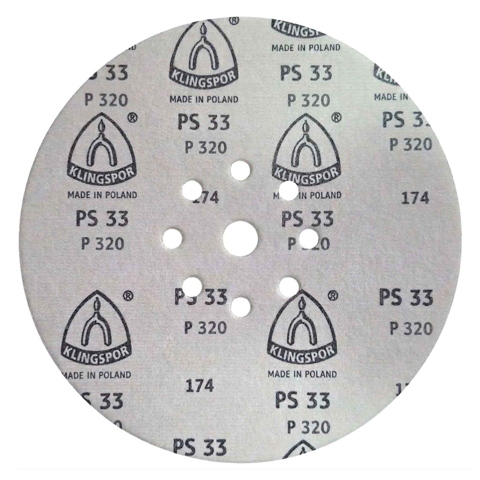 Disco de Lixa 225mm Klingspor PS33 P320 para Lixadeira Girafa 9″ Teto e Parede - Imagem 4