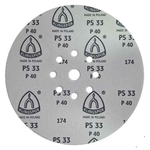 Disco de Lixa 225mm Klingspor PS33 P40 para Lixadeira Girafa 9″ Teto e Parede - Imagem 4