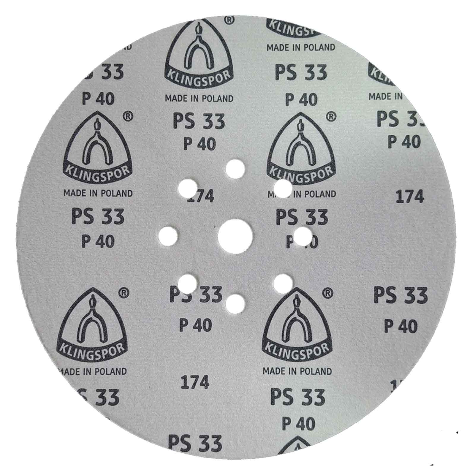 Disco de Lixa 225mm Klingspor PS33 P40 para Lixadeira Girafa 9″ Teto e Parede - Imagem 4