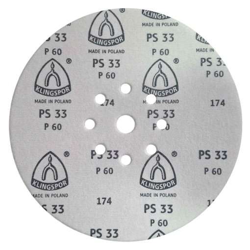 Disco de Lixa 225mm Klingspor PS33 P60 para Lixadeira Girafa 9″ Teto e Parede - Imagem 4