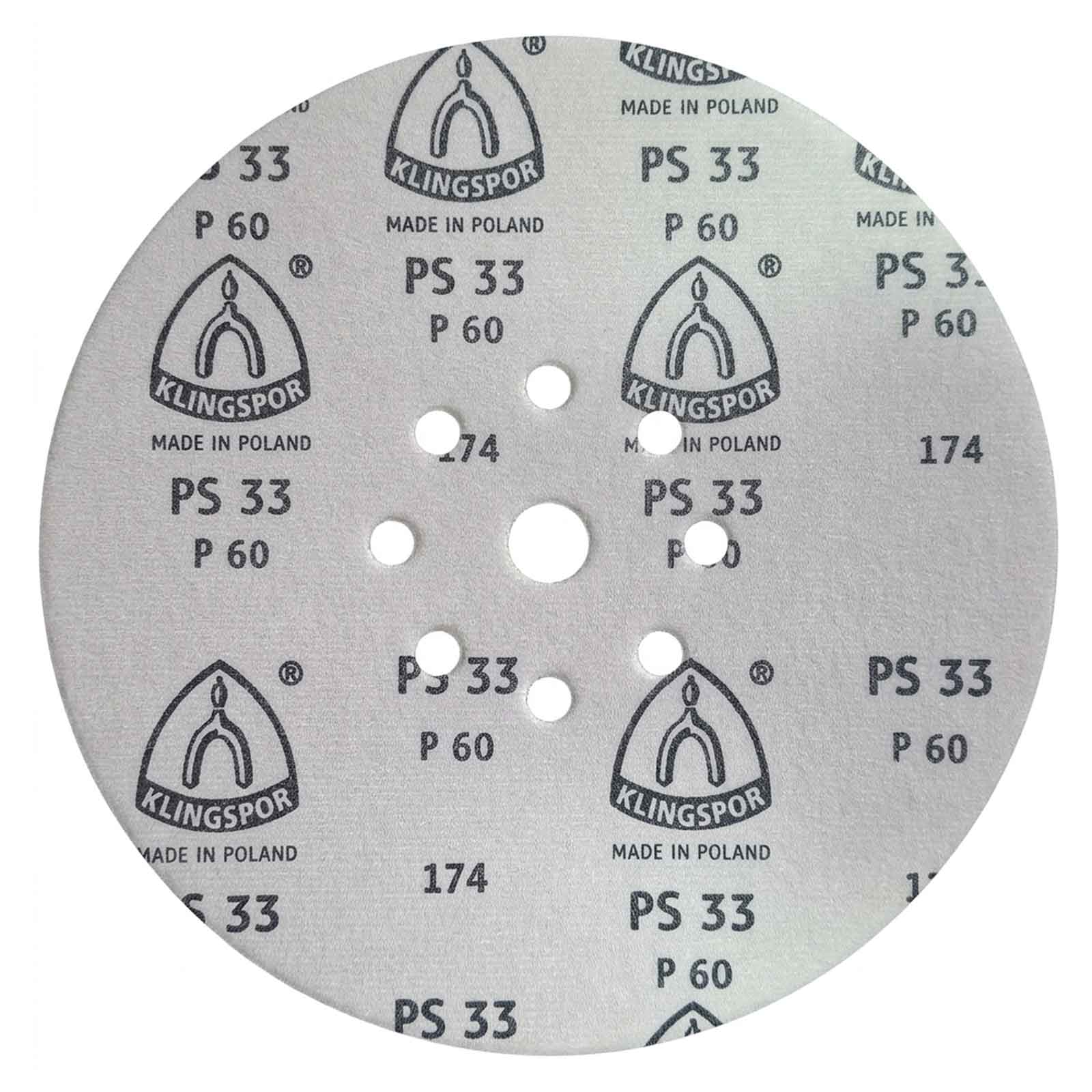 Disco de Lixa 225mm Klingspor PS33 P60 para Lixadeira Girafa 9″ Teto e Parede - Imagem 4