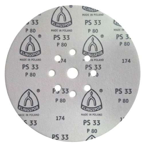 Disco de Lixa 225mm Klingspor PS33 P80 para Lixadeira Girafa 9″ Teto e Parede - Imagem 3