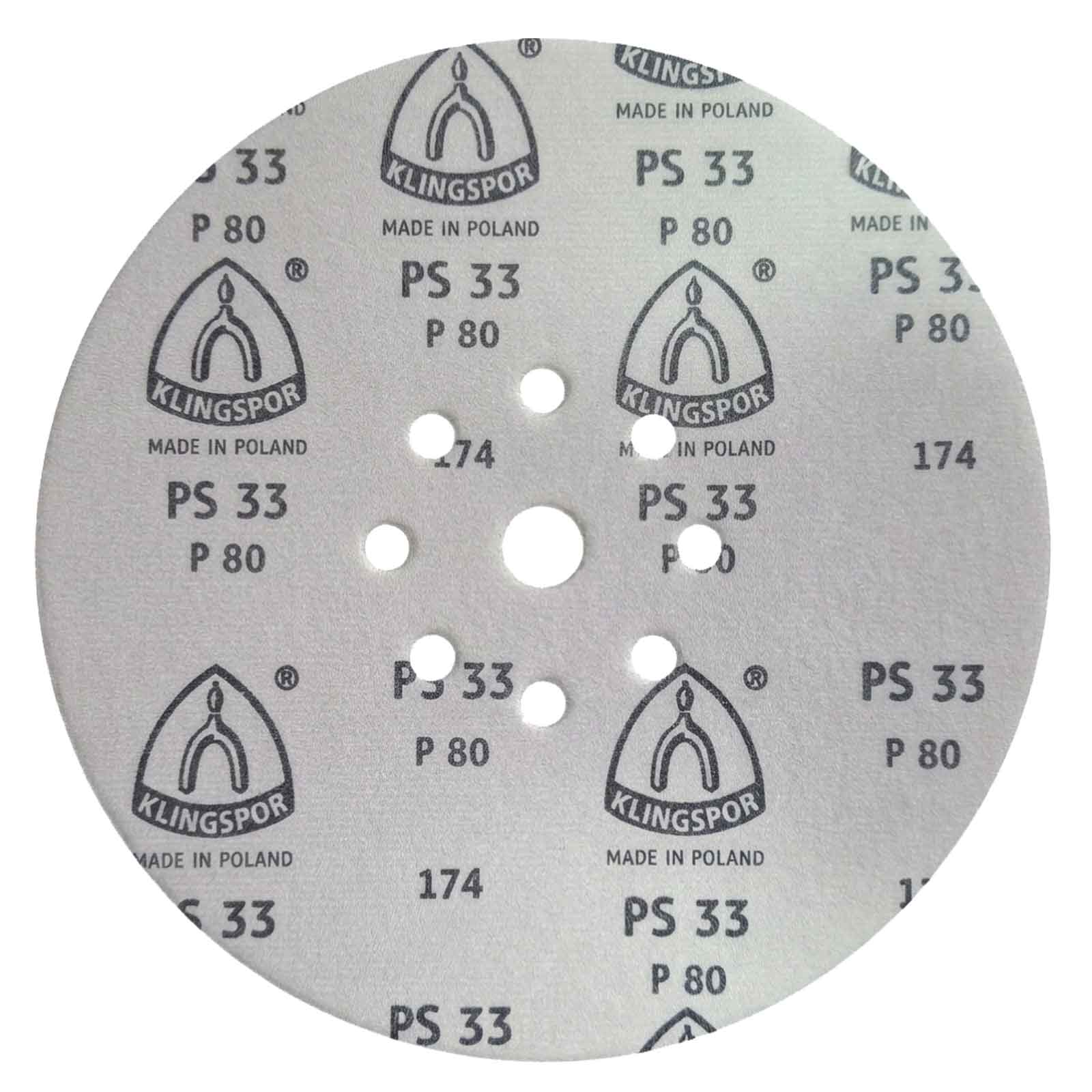 Disco de Lixa 225mm Klingspor PS33 P80 para Lixadeira Girafa 9″ Teto e Parede - Imagem 3